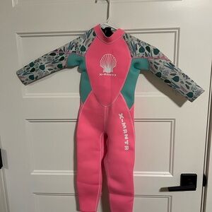 Kids Wetsuit Full Body Neoprene Thermal Swimsuit 2.5MM, Long Sleeve, Toddler